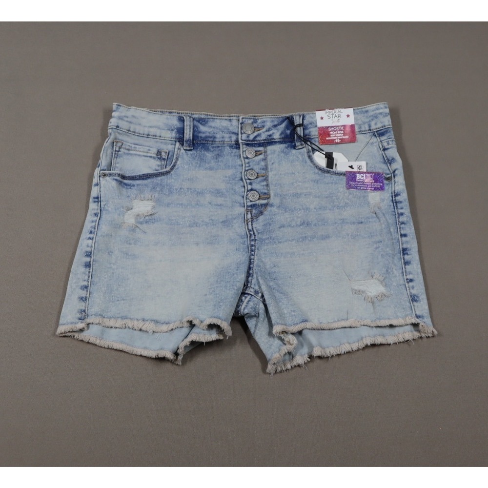 Imperial Star Big Girls Shortie High Rise Denim Shorts -‎ Delilah Wash - Size 16